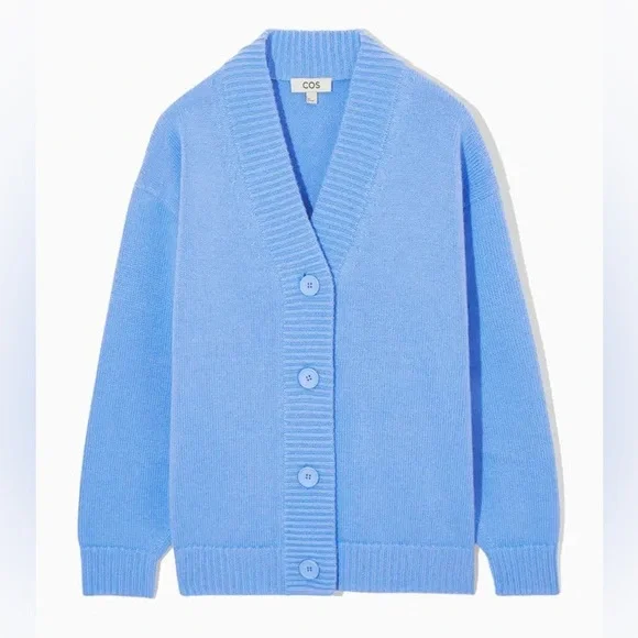 COS Oversized Wool V-Neck Cardigan - Picture 3 of 4